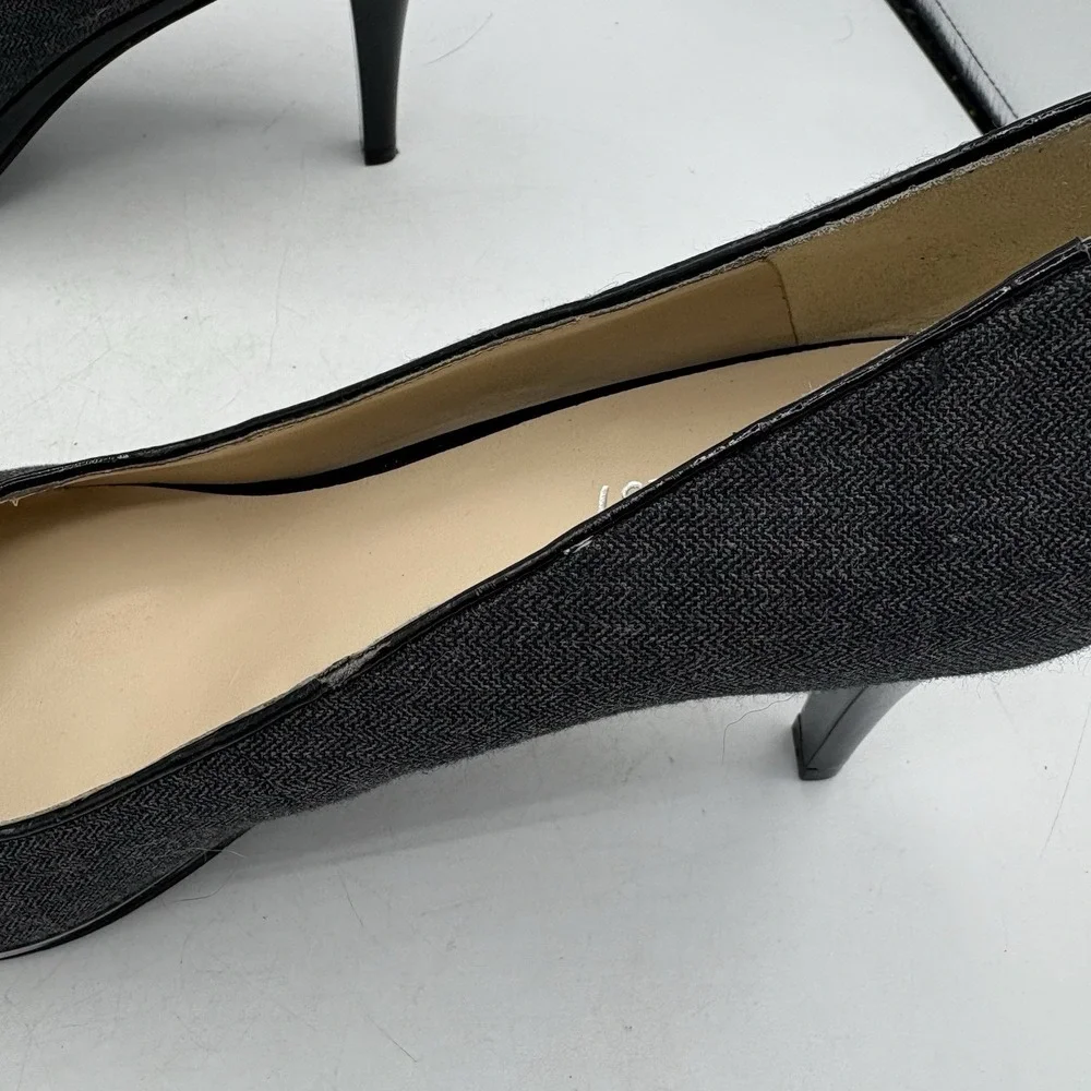 Nine West Shoes Womens Size 7.5 M Ashdown Charcoal Black Gray Heel Pumps‎